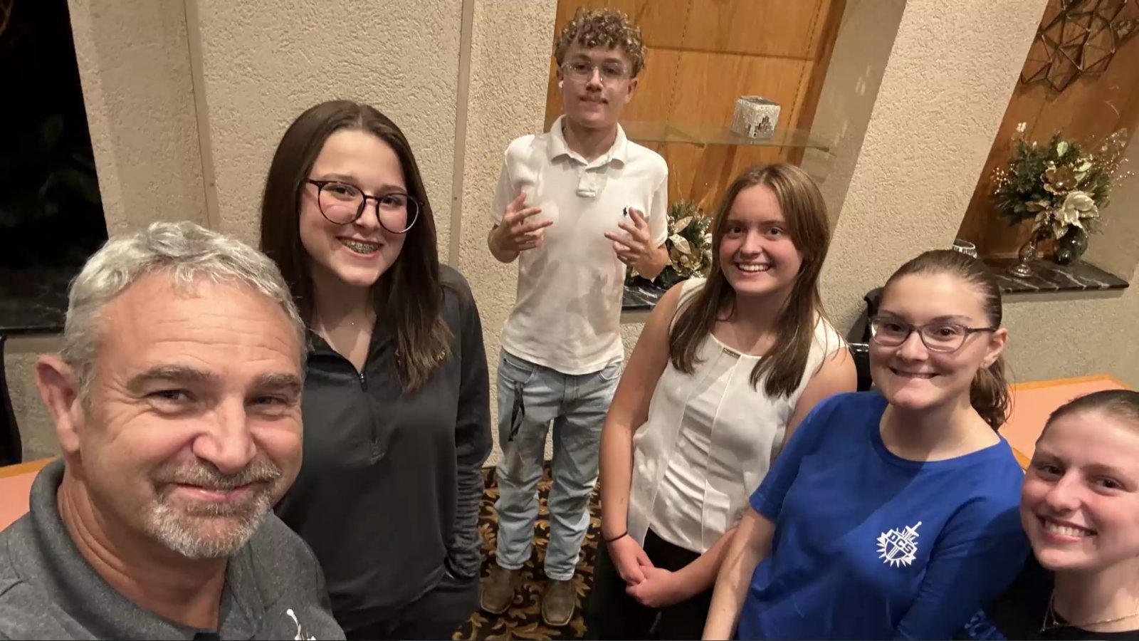 Decatur Christian School students with Pastor Cantrell at the New Life Pregnancy Center banquet